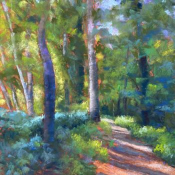 Painting titled "My favorite path al…" by Martine Tulet, Original Artwork, Pastel