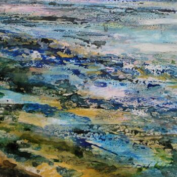 Schilderij getiteld "bretagne-maree" door Martine Vigroux, Origineel Kunstwerk, Acryl