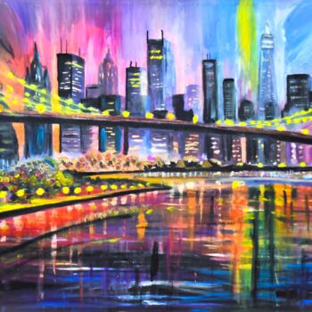 Painting titled "The Big Apple" by Martine Weber, Original Artwork, Acrylic