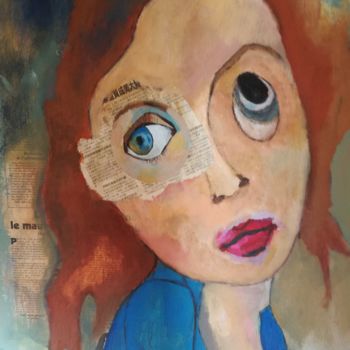 Painting titled "LINDA" by Martine Flory, Original Artwork, Acrylic