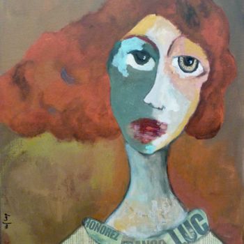 Painting titled "BLANCHE" by Martine Flory, Original Artwork, Acrylic