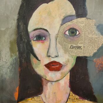 Картина под названием "ROSE" - Martine Flory, Подлинное произведение искусства, Акрил