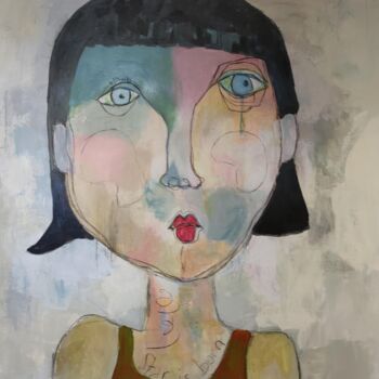 Painting titled "MADONNA" by Martine Flory, Original Artwork, Acrylic