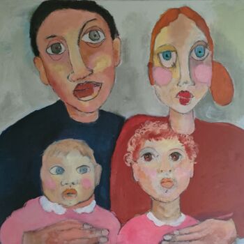 Peinture intitulée "La famille de Pénél…" par Martine Flory, Œuvre d'art originale, Acrylique