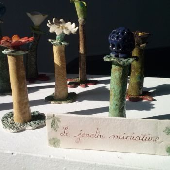 Sculpture intitulée "jardin-miniature-01…" par Martine Goguet, Œuvre d'art originale