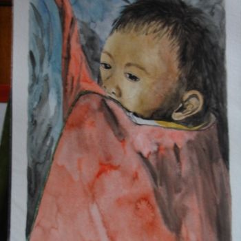 Painting titled "Enfant porté" by Martine Gonin, Original Artwork