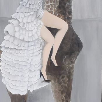 Peinture intitulée "La girafe" par Martine Lagrave, Œuvre d'art originale, Acrylique Monté sur Châssis en bois