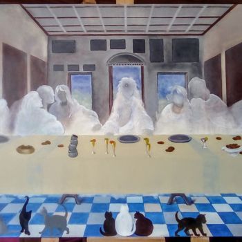 Peinture intitulée "Les fantômes de la…" par Martine Lagrave, Œuvre d'art originale