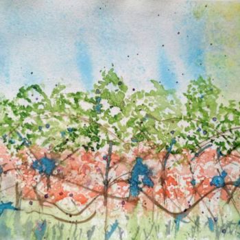 绘画 标题为“vigne provençale en…” 由Martine Caumet, 原创艺术品, 水彩