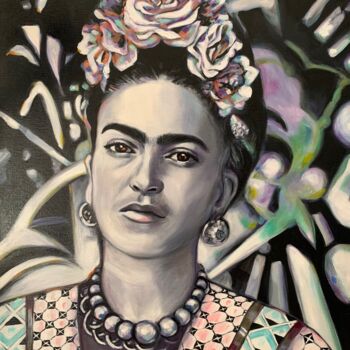 Malerei mit dem Titel "" Frida "" von Martine Perugini, Original-Kunstwerk, Öl Auf Keilrahmen aus Holz montiert