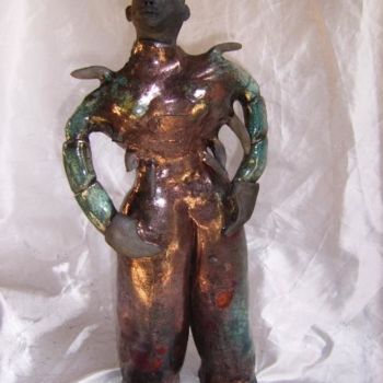 Sculpture titled "le cancer" by Martine Philis, Original Artwork, Ceramics