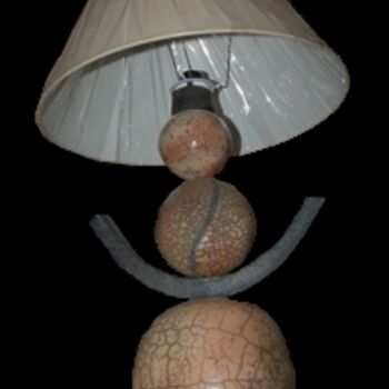 Escultura intitulada "lampe en raku" por Martine Philis, Obras de arte originais, Cerâmica