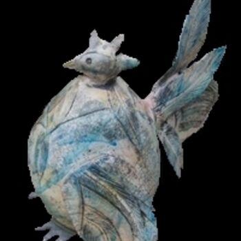 Sculptuur getiteld "poule" door Martine Philis, Origineel Kunstwerk, Keramiek