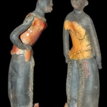 Sculpture titled "les fourmis" by Martine Philis, Original Artwork, Ceramics