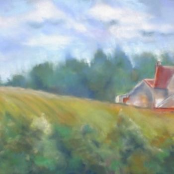Painting titled "Campagne Tourangelle" by Martine Salendre, Original Artwork