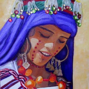 Painting titled "jeune fille marocai…" by Martine Zendali, Original Artwork