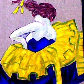 Painting titled "cancan" by Martine Zendali, Original Artwork