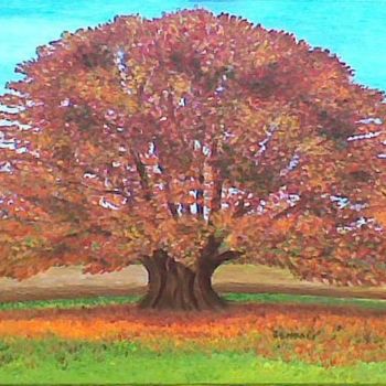Peinture intitulée "automne" par Martine Zendali, Œuvre d'art originale