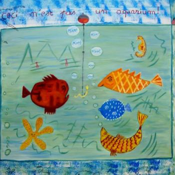Pintura intitulada "aquarium" por Martine Zendali, Obras de arte originais, Acrílico