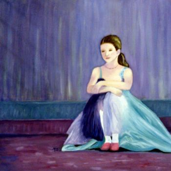 Peinture intitulée "danseuse au repos" par Martine Zendali, Œuvre d'art originale, Huile