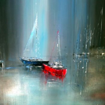 Painting titled "bateaux-fantomes.jpg" by René Martinez, Original Artwork, Oil