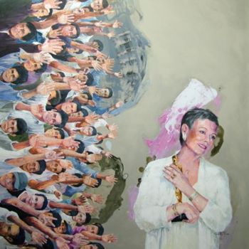 Schilderij getiteld "Applause #9" door Martinho Dias, Origineel Kunstwerk, Olie
