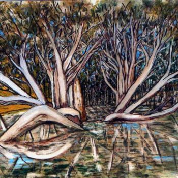 Malerei mit dem Titel "Swamp" von Martin James, Original-Kunstwerk, Öl