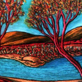 Peinture intitulée "Venus Lake" par Martin James, Œuvre d'art originale, Huile