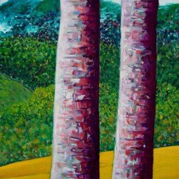 「Two Gum Trees」というタイトルの絵画 Martin Jamesによって, オリジナルのアートワーク, オイル