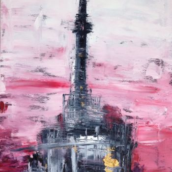 Pittura intitolato "Duomo nel cielo rosa" da Martino Negri, Opera d'arte originale, Olio