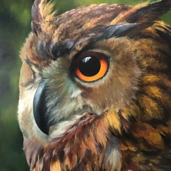 Pintura titulada "Owl" por Ilya Martynov, Obra de arte original, Oleo