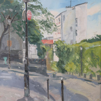 Painting titled "Monmartre" by Martins Krumins, Original Artwork, Oil