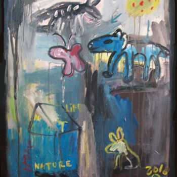Painting titled "Nature Home" by Martinus Sumbaji, Original Artwork, Acrylic