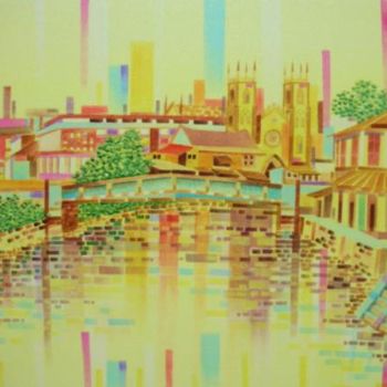 Malerei mit dem Titel "Malacca River II,Ma…" von Martin Wood-Malacca, Original-Kunstwerk, Acryl