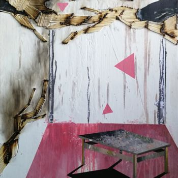 Pintura intitulada "Table in the woods" por Marton Bende, Obras de arte originais, Acrílico