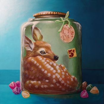 Ζωγραφική με τίτλο "Rare and sweet candy" από Marty Crouz, Αυθεντικά έργα τέχνης, Ακρυλικό Τοποθετήθηκε στο Ξύλινο φορείο σκ…