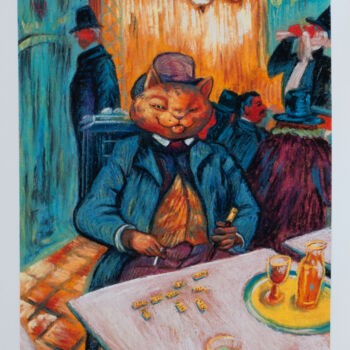 Malerei mit dem Titel "L’autre Monsieur Bo…" von Marty Crouz, Original-Kunstwerk, Pastell