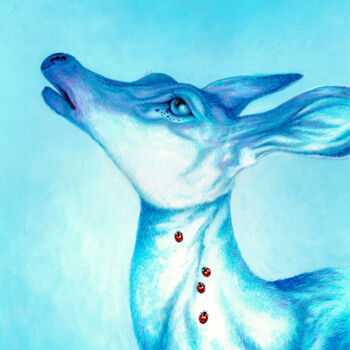 Картина под названием "Portrait animalier…" - Marty Crouz, Подлинное произведение искусства, Акрил