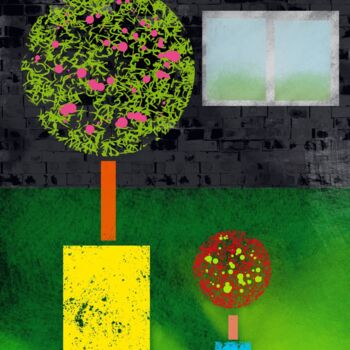 Painting titled "Le Jardin" by Martyn Dymott, Original Artwork, Digital Painting