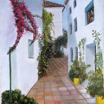Painting titled "calle del pozo viej…" by Mª Antonia Sanchez, Original Artwork