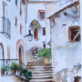 Painting titled "calle tipica" by Mª Antonia Sanchez, Original Artwork