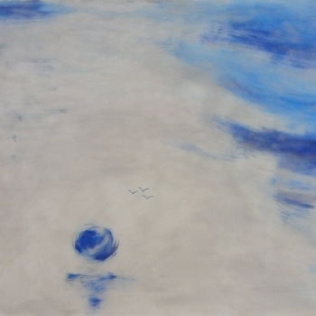 Schilderij getiteld "Blaue Sonne" door Marusch, Origineel Kunstwerk, Acryl