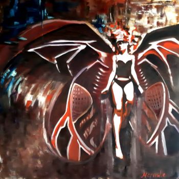 Pittura intitolato "Butterfly" da Marusha, Opera d'arte originale, Olio Montato su Telaio per barella in legno