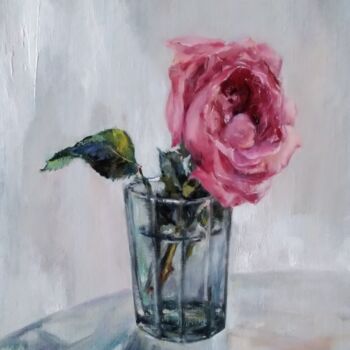 Peinture intitulée "Rose" par Maria Bel, Œuvre d'art originale, Huile