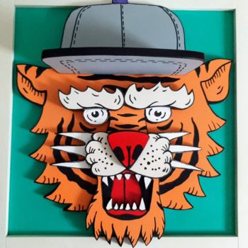 "The Tiger lines" başlıklı Heykel Marina Boiko tarafından, Orijinal sanat, Ahşap