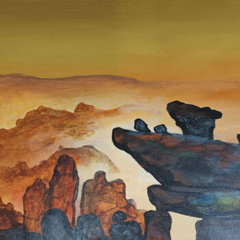 Painting titled "Singing Rocks 11" by B. Maruthi, Original Artwork, Acrylic