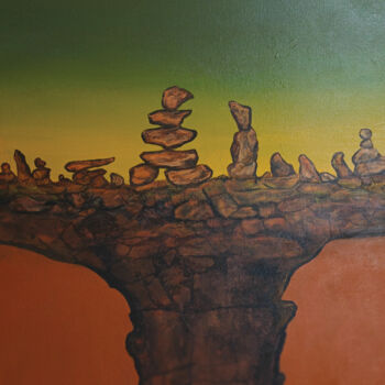 Peinture intitulée "Singing Rocks-12" par B. Maruthi, Œuvre d'art originale, Acrylique