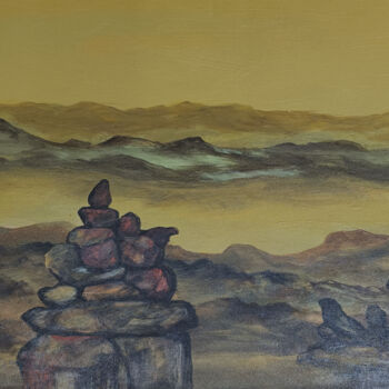 Painting titled "Singing Rocks-16" by B. Maruthi, Original Artwork, Acrylic