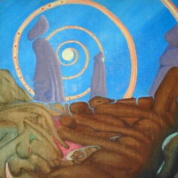Картина под названием "BLUE" - Maruz, Подлинное произведение искусства, Масло