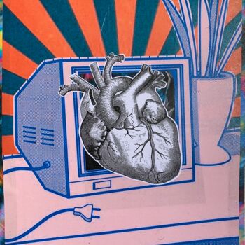 Collages intitulée "watch your heart" par Marvin Rodrigues, Œuvre d'art originale, Collages